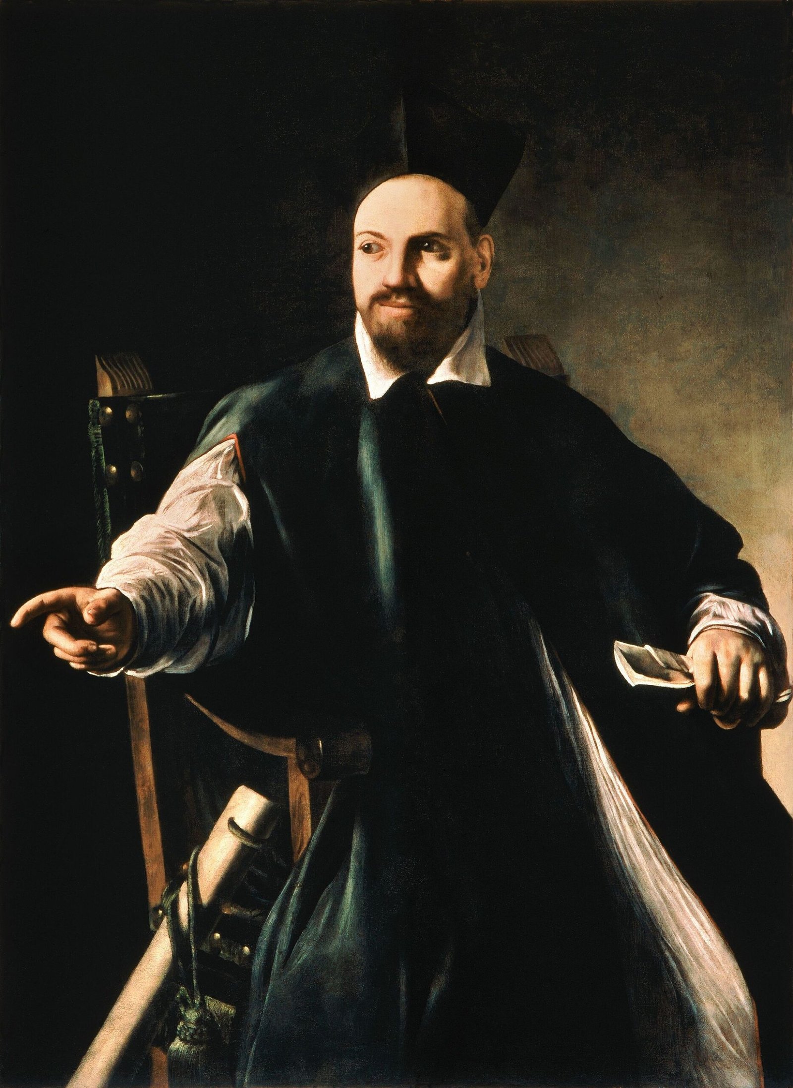 Il Ritratto di Monsignor Maffeo Barberini di Caravaggio: un giovane prelato seduto che tende la mano destra
