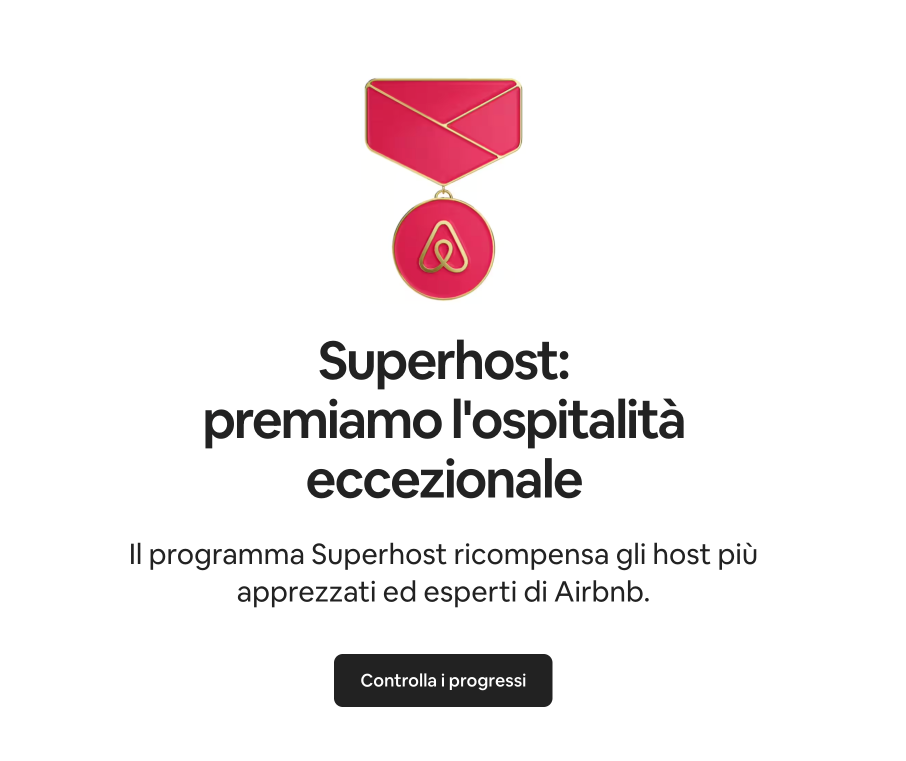 Superhost per il secondo anno consecutivo: 4,98 di media e nel top 10% di Airbnb
