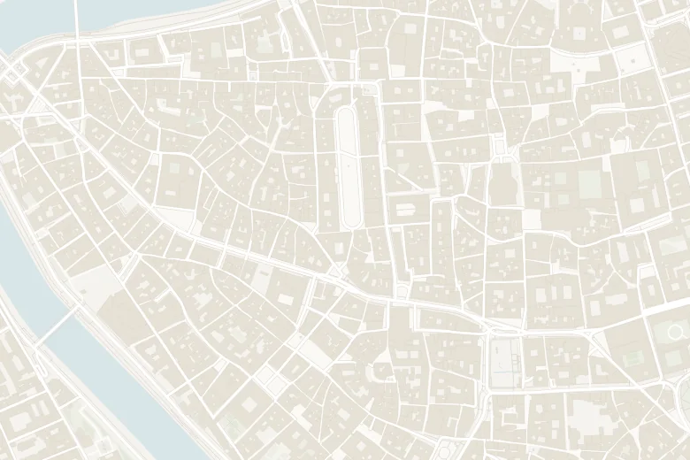 Mappa del centro storico di Roma con la posizione indicativa di Navona Apartment in via del Corallo